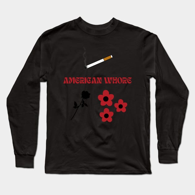 American Whore Song Print Sticker Pack Long Sleeve T-Shirt by madiwestdal